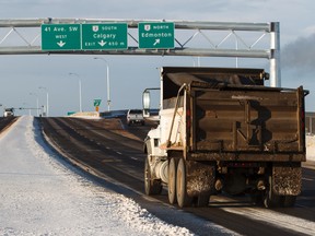 The new 41st Avenue interchange over the Queen Elizabeth II highway is seen in Edmonton, Alta., on Monday December 21, 2015. The intersection was opened on Nov. 19, 2015. The project's cost came to $205-million of which the Government of Canada contributed up to $75 million, Province of Alberta invested $57.5 million and the City of Edmonton provided $72.5 million. Ian Kucerak/Edmonton Sun/Postmedia Network