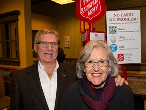 Carl and Pat Churchill have donated $25,000 to the Salvation Army. ?We?re encouraging Londoners in these final days to make a donation,? said Salvation Army spokesperson Perron Goodyear. (DEREK RUTTAN, The London Free Press)