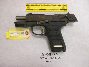 A photo entered as evidence shows a Ruger semi-automatic handgun in the trial of Boston Marathon bombing suspect Dzhokhar Tsarnaev in this handout photo provided by the U.S. Attorney's Office in Boston, Massachusetts on March 17, 2015. Stephen Silva, who lent the Boston Marathon bombers the gun they used to kill a police officer three days after the 2013 attack was sentenced to time served December 22, 2015 after pleading guilty to drug and firearms charges. REUTERS/U.S. Attorney's Office/Handout via Reuters