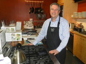 Lawrence Burden has been operating the Kiss the Cook kitchen shop on Richmond Row for the last 15 years. Its cooking classes, led by star regional chefs, consistently sell out. (MORRIS LAMONT, The London Free Press)