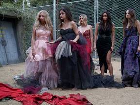 The cast of "Pretty Little Liars" in the season six premiere. (ABC Family/Eric McCandless)