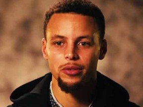A screen grab shows Golden State Warriors star Stephen Curry in a PSA to end gun violence.