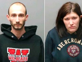 Lucas Barnes, left, and Kathleen Marie Peacock are pictured in undated handout photos obtained by Reuters December 23, 2015. Barnes and Peacock, of St. Charles, Missouri have been charged with the death of a 2-year-old Braydon Barnes, abandoned in an overheated room, according to court documents. (REUTERS/Charles County Office of the Attorney/Handout via Reuters)