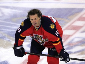 Florida Panthers right wing Jaromir Jagr (68) skates before a game against the Vancouver Canucks at BB&T Center. (Robert Mayer-USA TODAY Sports)