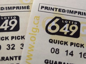 A Lotto 6/49 ticket sold in Winnipeg this week is worth $1 million. (THE CANADIAN PRESS/Richard Plume file photo)