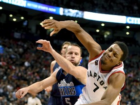 Raptors’ Kyle Lowry is about 10,000 votes behind Kyrie Irving for one of the starting guard positions at the all-star game. (USA TODAY SPORTS/PHOTO)