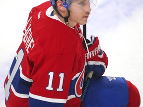 Canadiens right wing Brendan Gallagher skated at practice on Saturday, the first time since breaking two fingers on his left hand during a game in November. (Jean-Yves Ahern/USA TODAY Sports)