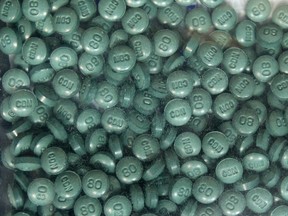 Seized fentanyl pills. (Jim Wells/Postmedia Network)