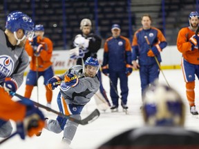 Defenceman Brad Hunt and his teammates worked on the power play Monday (Ian Kucerak, Edmonton Sun).