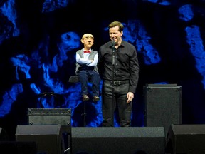 Ventriloquist Jeff Dunham performs with Walter the Grumpy Retiree, one of the comedian’s puppets, on the Canadian leg of his arena tour which kicked off at Budweiser Gardens on Monday. (CRAIG GLOVER, Postmedia Network)