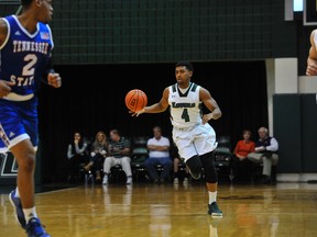 Nevell Provo in action for the Loyola Greyhounds in the 2015-16 NCAA basketball seaosn. Credit: Larry French/Loyola Athletics