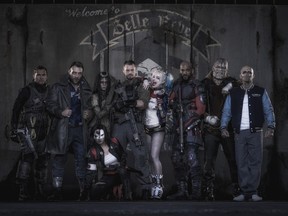 The entire Suicide Squad (minus Jared Leto's Joker) is seen here, including Joel Kinnaman as Rick Flagg, Jai Courtney as Captain Boomerang, Cara Delevingne as Enchantress, Margot Robbie as Harley Quinn, Will Smith as Deadshot, Adewale Akinnuoye-Agbaje as Killer Croc, Adam Beach as Slipknot and Jay Hernandez as El Diablo.