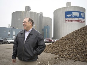 Michigan Sugar. Co. Vice President of Agriculture Paul Pfenninger stands outside the company's processing facility and headquarters in Bay County's Monitor Township, Mich., Wednesday, Dec. 16, 2015. The Bay City-based grower-owned cooperative said Tuesday the total 2015 production was roughly five million tons, representing a record crop. The company is planning to spend $55 million (U.S.) or more over the next five years on its Croswell, Mich., plant that serves growers in Sarnia-Lambton and Chatham-Kent. (Yfat Yossifor/The Bay City Times via AP)