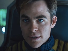 Chris Pine returns as Capt. Kirk in Star Trek Beyond opening July 22, 2016.