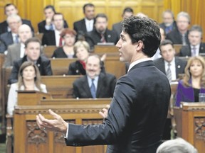 Prime Minister Justin Trudeau speaks during Question Period on Parliament Hill Monday as Conservative MPs look on in a file photo. (Reuters files)