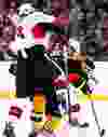 Dec 29, 2015; Boston, MA, USA; Ottawa Senators defenseman Marc Methot (3) checks Boston Bruins left wing Brad Marchand (63) during the second period at TD Garden. Mandatory Credit: Winslow Townson-USA TODAY Sports