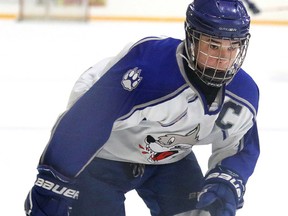 Damien Giroux of the Sudbury Wolves Minor Midget team has a combination of speed, skill and fearlessness that could make him one of the first local players selected at the 2016 OHL Priority Selection.