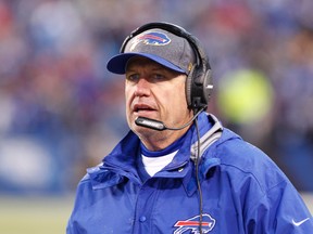 Buffalo Bills head coach Rex Ryan during the second half against the Dallas Cowboys at Ralph Wilson Stadium in Orchard Park, N.Y., on Dec. 27, 2015. (Timothy T. Ludwig/USA TODAY Sports)