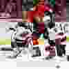 Ottawa Senators right wing Bobby Ryan (6) looks for a rebound against New Jersey Devils defenseman David Schlemko (8) in front of Devils goalie Cory Schneider (35) during NHL action in Ottawa, Ont. on Wednesday December 30, 2015. Errol McGihon/Ottawa Sun/Postmedia Network
