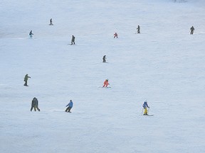 Skiers make their way down the hill at Blue Mountain Resort. (Postmedia files).