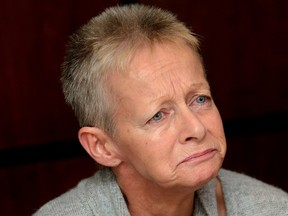 Sherry White is overcome with emotion as she speaks at a press conference in October announcing the family's $1-million suit over the death of their son, Keith. (MORRIS LAMONT / THE LONDON FREE PRESS / POSTMEDIA NETWORK)