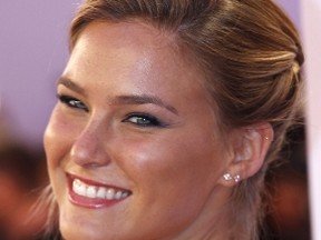 Israeli model Bar Refaeli arrives on the red carpet at the MTV Europe Music Awards show in Belfast in this Nov. 6, 2011 file photo. (REUTERS/Luke Macgregor)