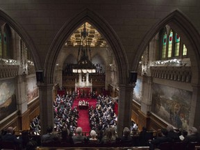 Governor General David Johnston delivers the speech from the throne in the Senate Chamber on Parliament Hill in Ottawa, on December 4, 2015. The Conservative-dominated Senate is taking the first step towards accommodating Prime Minister Justin Trudeau's desire for a more independent, less partisan upper house. 
THE CANADIAN PRESS/Sean Kilpatrick