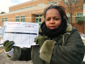 Sharon Kerr is seeking signatures on a petition in an attempt to ensure legal marijuana is not sold within 500 metres of a school. (MICHAEL PEAKE, Toronto Sun)