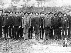 Members of the Manitoba Provincial Police are pictured at Rat Portage in 1883. (Archives of Manitoba/Special to Postmedia Network)