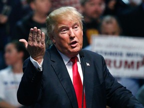 Republican presidential candidate Donald Trump speaks during a rally in Biloxi, Miss., Saturday, Jan. 2, 2016. (AP Photo/Rogelio V. Solis)