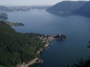 The Traunsee with view against north, photo taken from the top of the Sonnstein in Austria. (Michi1308/Wikipedia)