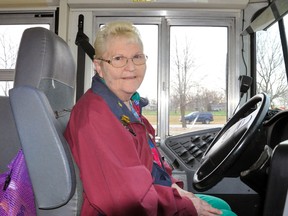 Amy Gethke has retired after 48 years driving students to school. She says she won’t miss the snow, so she was glad there was little to deal with before her last day Dec. 18. ANDY BADER/MITCHELL ADVOCATE