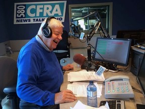 Lowell Green, the longtime CFRA radio talk show host, during his final day as host of the morning show on Jan. 4, 2016. (TONY CALDWELL, Ottawa Sun / Postmedia Network)