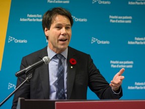 Minister of Health and Long-Term Care Dr. Eric Hoskins is seen at a press conference at the Canadian Mental Health Association Middlesex office in London, Ont. on Tuesday November 10, 2015. Last month when many of us were focusing on the holidays, the provincial government released a plan to revamp health care in Ontario. The timing obviously was designed to slip it past us while visions of sugarplums and eggnog danced in our heads. Craig Glover/The London Free Press/Postmedia Network