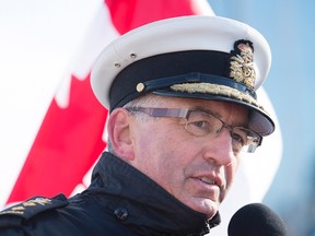 Rear Admiral John Newton, commander of Maritime Forces Atlantic, talks with reporters, in Halifax, on Tuesday, Jan. 5, 2016.  (THE CANADIAN PRESS/Andrew Vaughan)