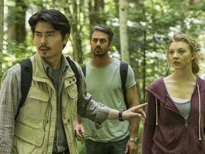 (L-R) Yukiyoshi Ozawa, Taylor Kinney and Natalie Dormer in "The Forest."
