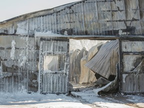Aftermath of a fire where 43 racehorses died at Classy Lane Stables, in Puslinch, Ont., on Tuesday, January 5, 2016. (Ernest Doroszuk/Toronto Sun)
