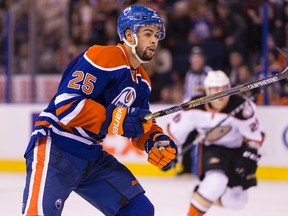 Rookie defencemen Darnell Nurse, shown here, and Brandon Davidson have both established themselves in the D-corps after starting the season on the outside looking in. (Ian Kucerak, Edmonton Sun)