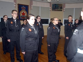 Wallaceburg Sea Cadets are in formation, prior to Wallaceburg Sea Cadets Christmas dinner held on Dec. 16 at the Wallaceburg Legion. Currently the Sea Cadets have 28 members, which is up significantly from the eight that they had last year.