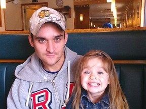 Bailey Thomas Townsend is shown with his daughter Layla. Townsend, originally from Tillsonburg, was found dead on a street bench in Vancouver the morning of December 17. His mother wants to say thank you to the stranger who found him and called for help. (Contributed photo)