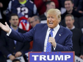 U.S. Republican presidential candidate Donald Trump speaks at a campaign rally in Lowell, Mass., on Jan. 4, 2016. (REUTERS/Brian Snyder/Files)