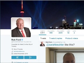 Rob Ford's @torontorobford Twitter account