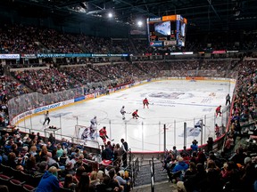 The Condors hosted the Calgary Flames affilliate, the Stockton Heat, on Nov. 25 at the Rabobank Arena in Bakersfield, Calif. (Mark Nessia)