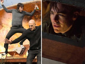Sacha Baron Cohen and Mark Strong in "The Brothers Grimsby" and Chris Pine in "The Finest Hours."