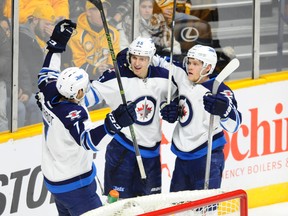 The Winnipeg Jets hope to keep the good times rolling Thursday night against first-place Dallas. (Christopher Hanewinckel-USA TODAY Sports)