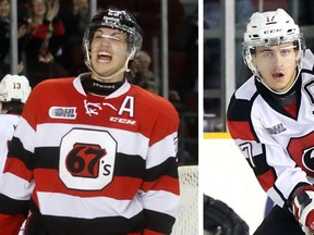 Sam Studnicka and Travis Konecny have worn 67's jerseys for the final time. SUN FILES