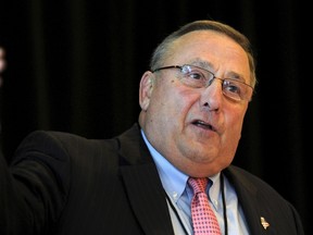 Maine Governor Paul LePage speaks at the 23rd Annual Energy Trade & Technology Conference in Boston, Massachusetts, November 13, 2015.  REUTERS/Gretchen Ertl