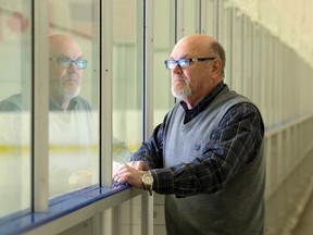 London Sports Council executive director Bill Smith stands beside an ice rink at the Western Fair Sports Centre on Thursday, where he hopes under-resourced children will soon have access to playing organized sports through KidSport. (CRAIG GLOVER, The London Free Press)