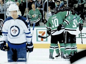 The Jets fell 2-1 to the Dallas Stars in an OT shootout on Thursday. (MIKE STONE/AP)