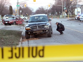 A 71-year-old man injured Thursday in a collision on Wellington Road has died, according to Sarnia Police. The two-vehicle collision happened just after 4 p.m., near the intersection with Indian Road.
 Terry Bridge/Sarnia Observer/Postmedia Network